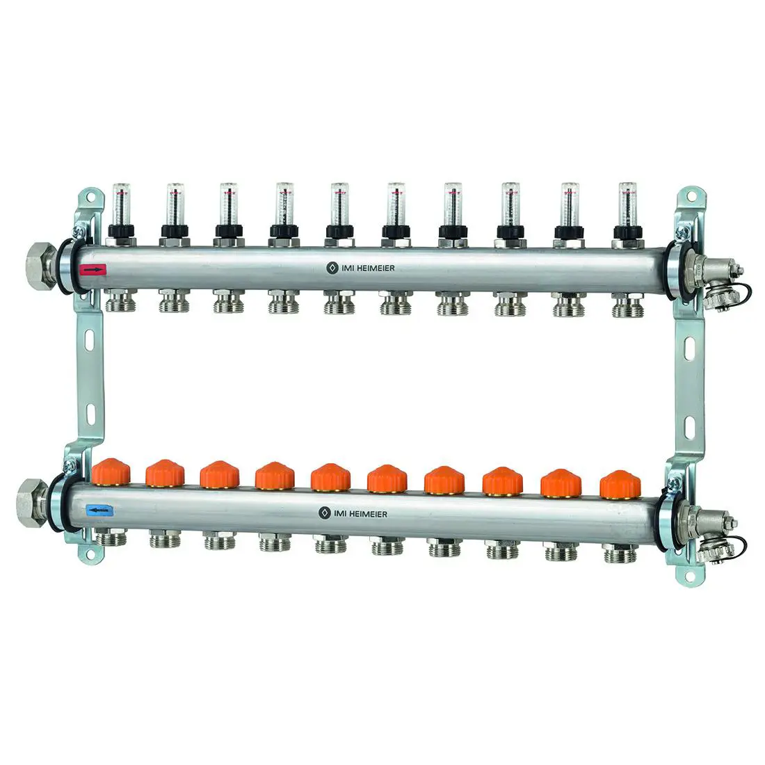 Изображение товара Коллекторная группа Heimeier Dynacon Eclipse с регуляторами расхода 10 контуров
