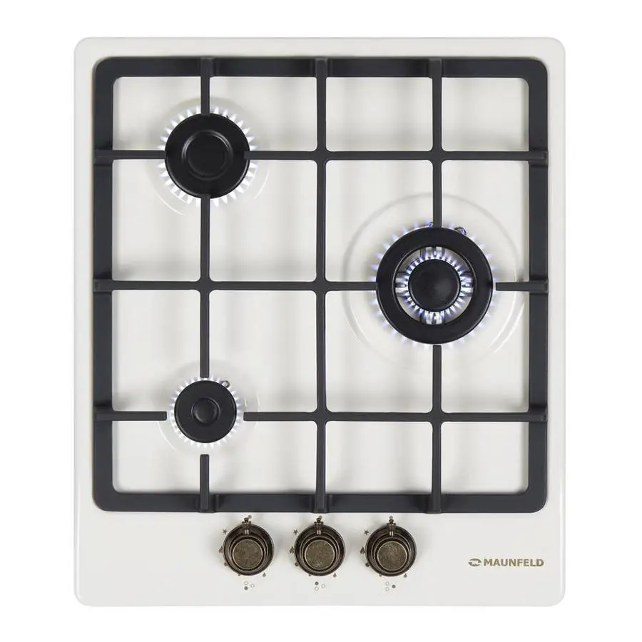 Изображение товара Газовая варочная панель Maunfeld EGHE.43.33CBG.R/G 3 конфорки бежевый стиль ретро