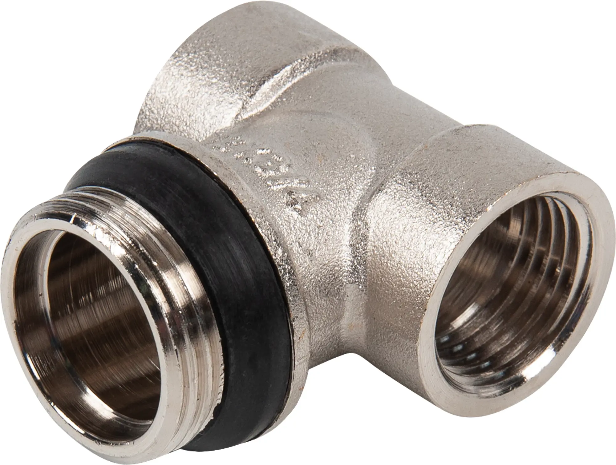 Изображение товара Тройник переходной Valtec 3/4x1/2x1/2 никелированная латунь для водопровода