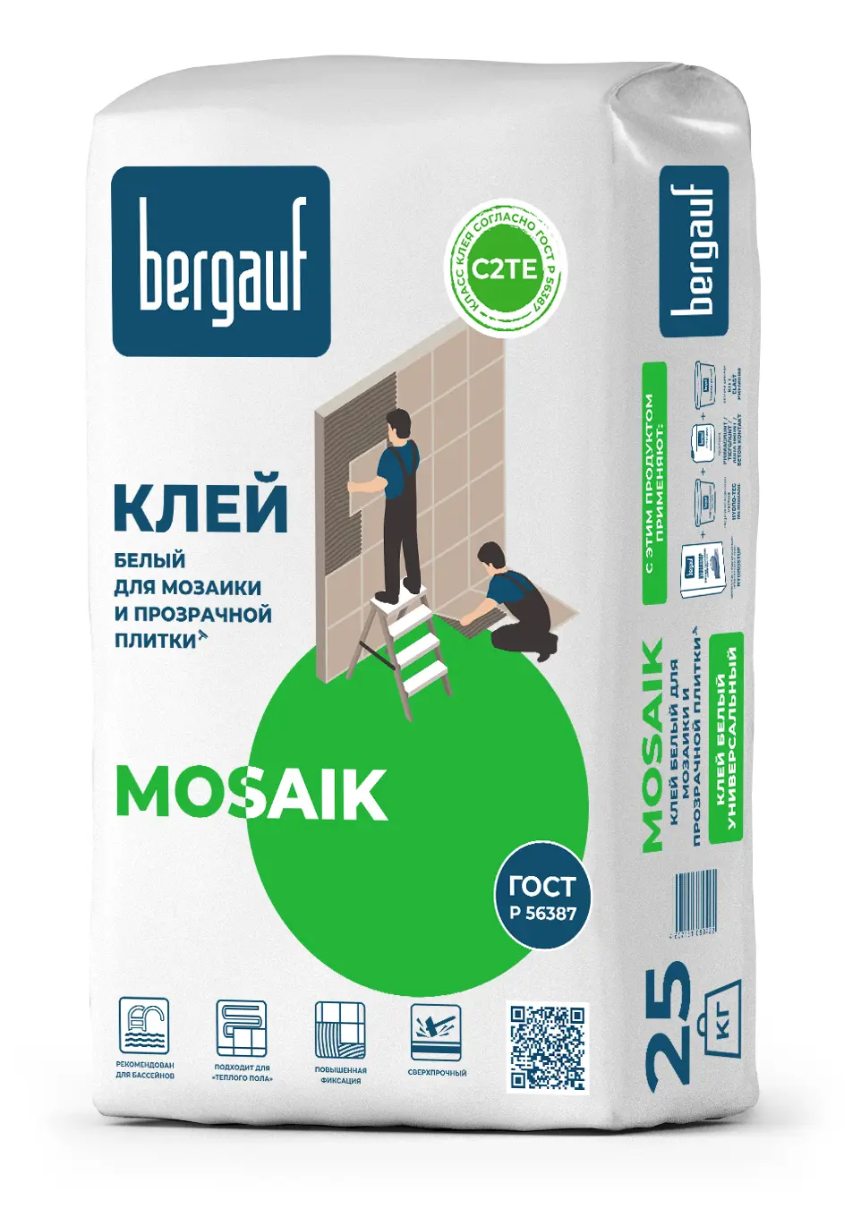 Изображение товара Клей для плитки Mosaik, 25 кг - надежный цементный клей для мозаики