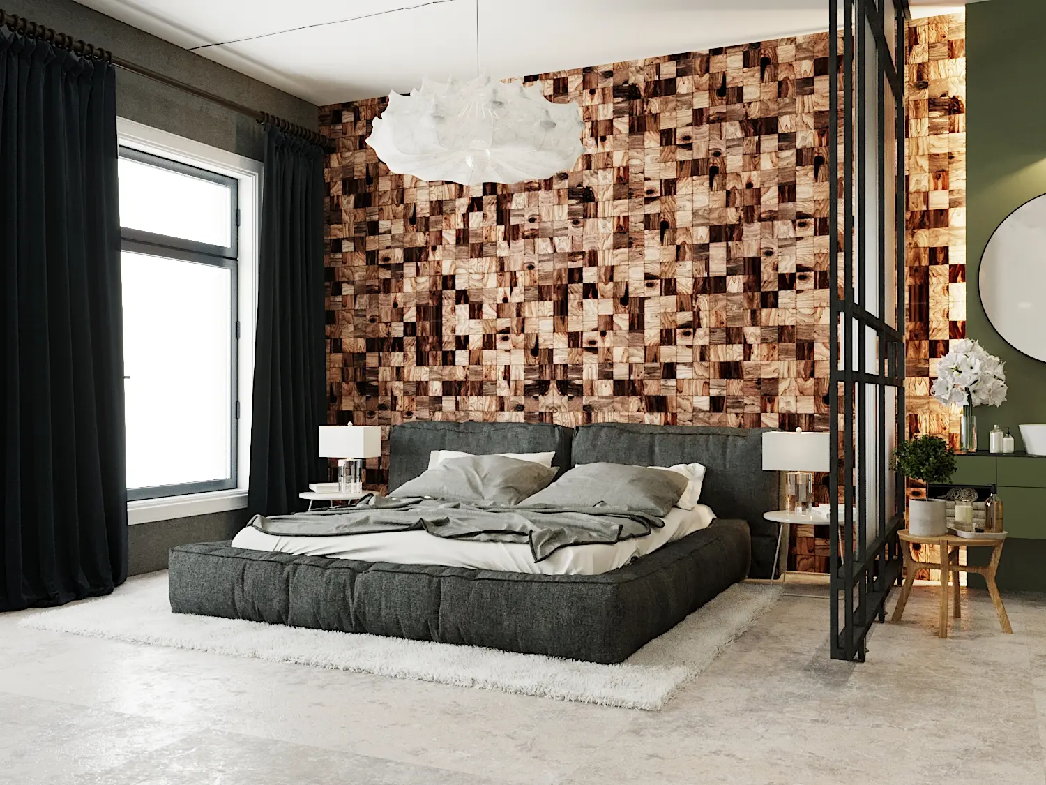 Изображение товара Деревянная мозаика ВАЛЛ 100x100 мм 300x300 мм