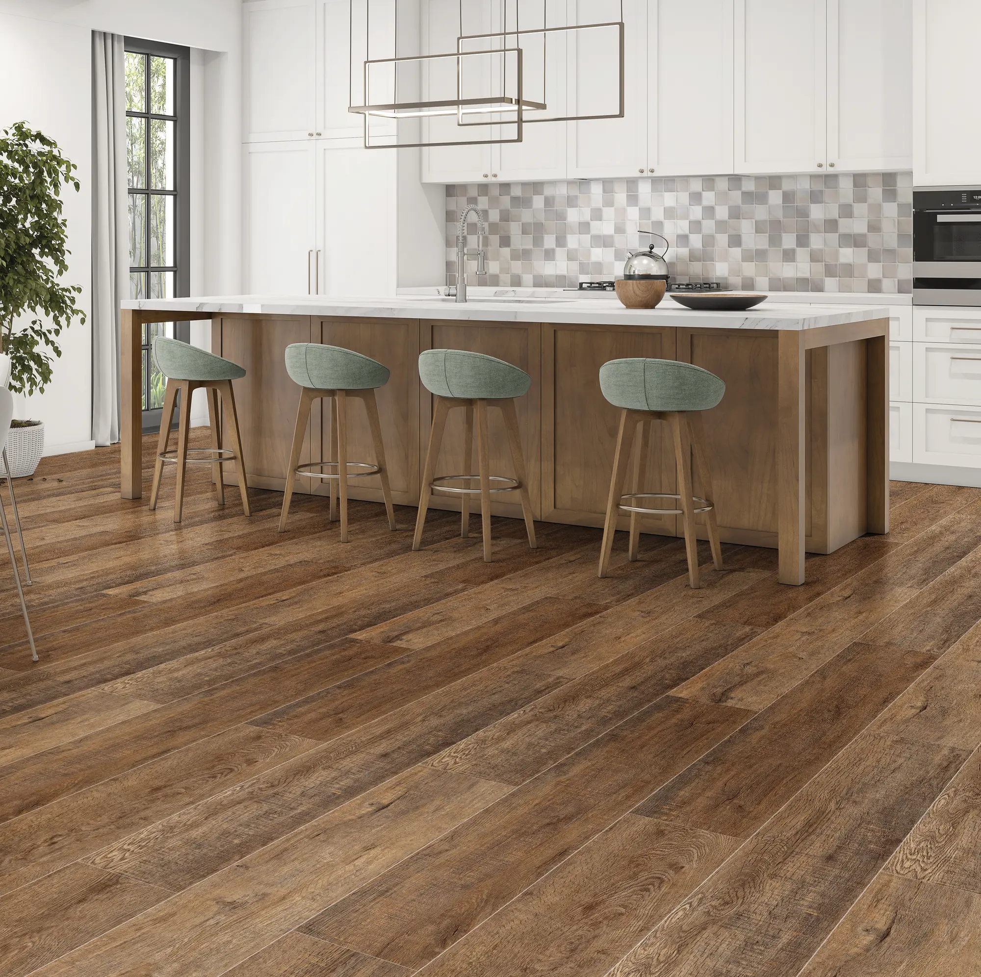 Изображение товара SPC плитка "Дуб Арабика" 43 класс, влагостойкая, глянцевая, 120. 5x19 см