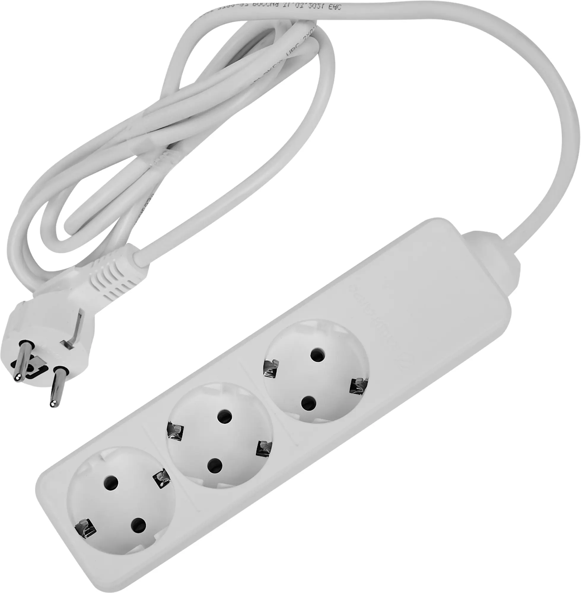 Изображение товара Удлинитель бытовой Защита Про 3 розетки с заземлением 1.8 м белый