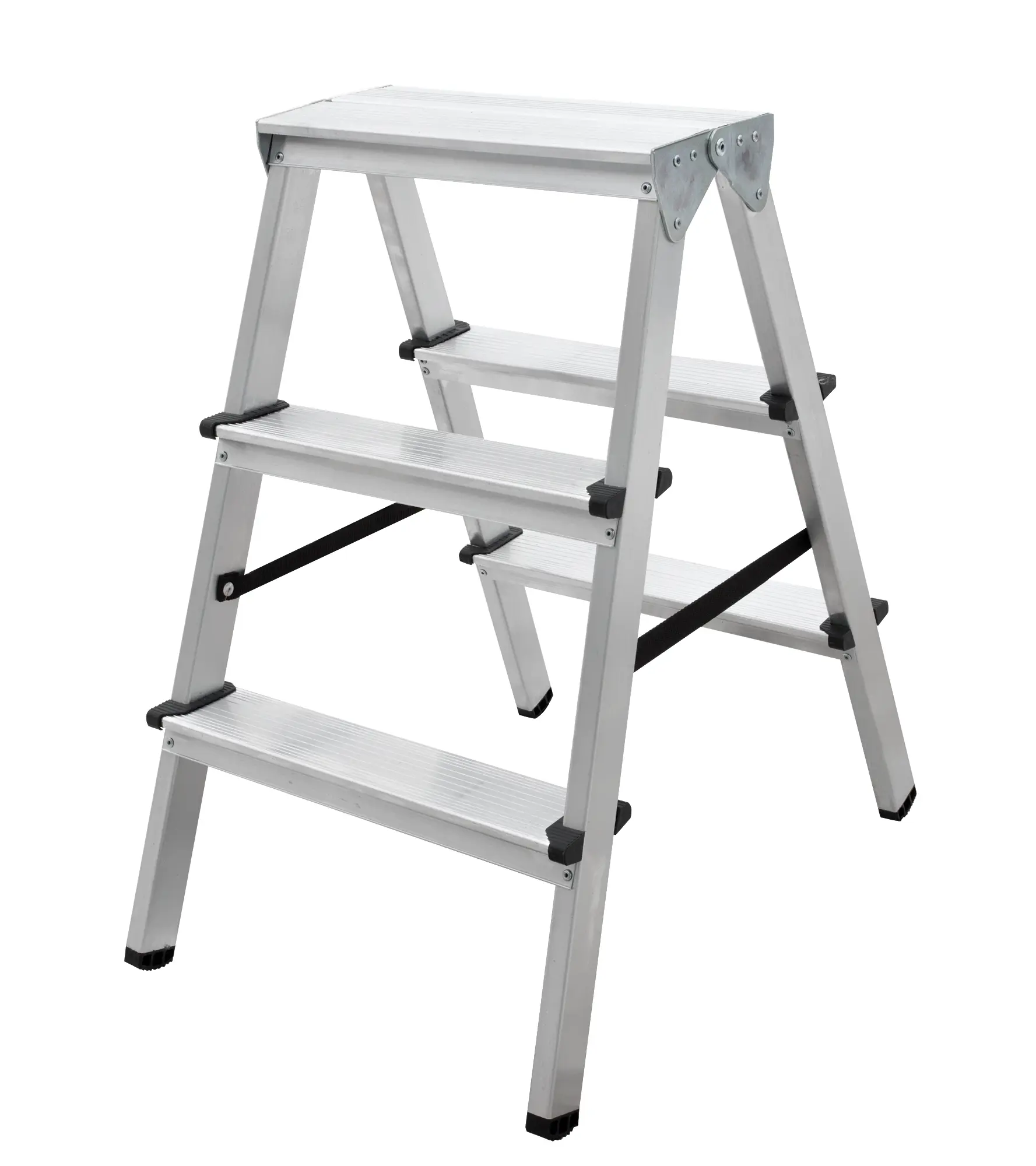Изображение товара Стремянка двухсторонняя алюминиевая с 3 ступенями Kroft 1120