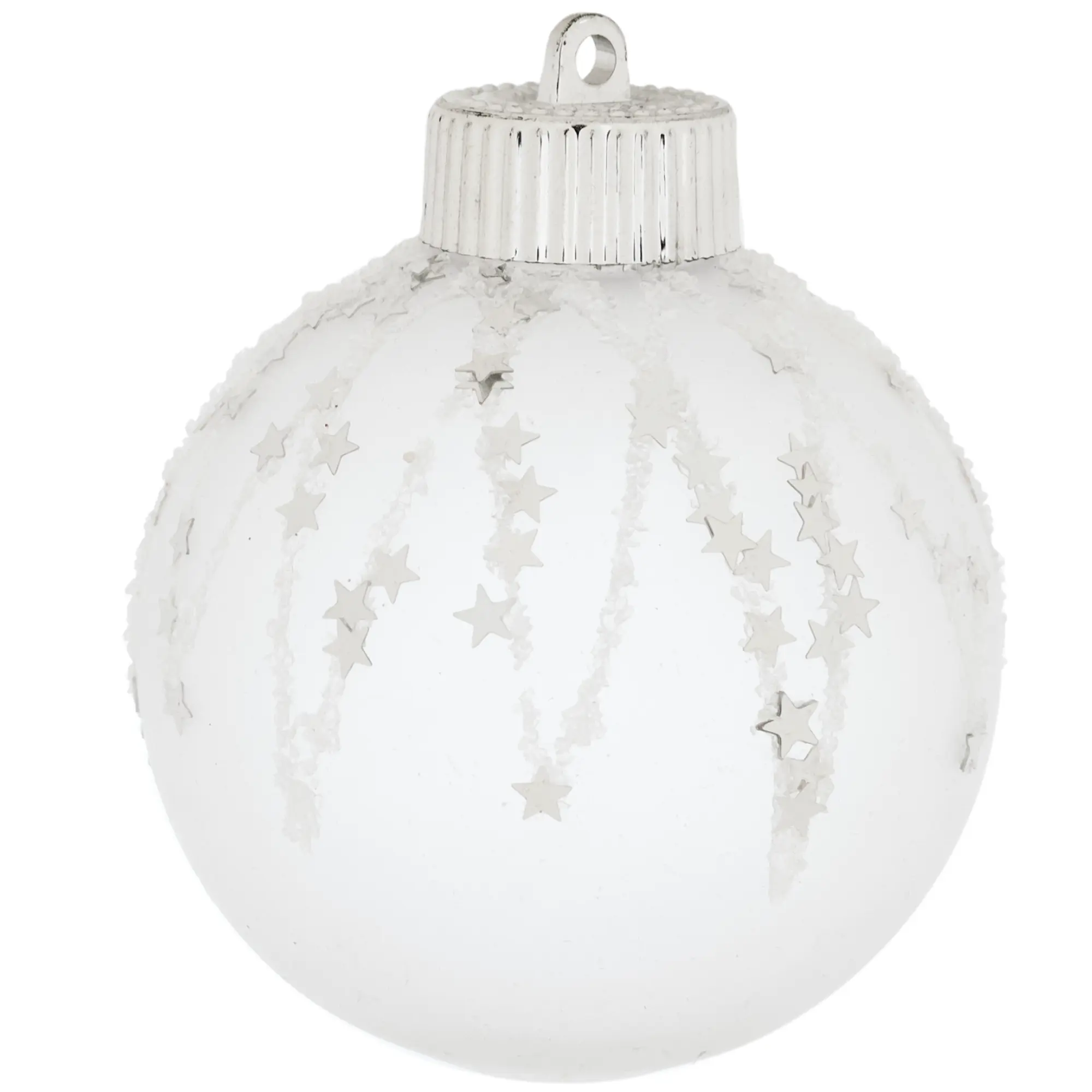 Изображение товара Елочный шар «Изморозь» ø8 см пластик серебристый