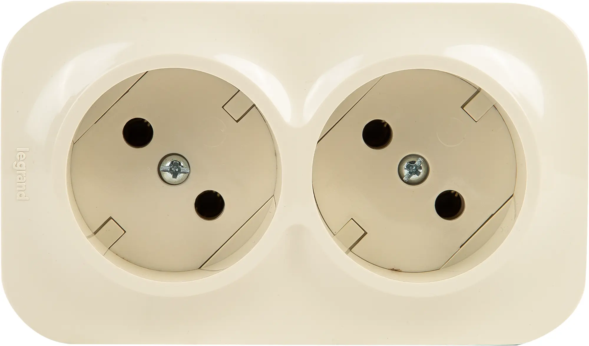 Изображение товара Розеточный блок двойной без заземления Legrand Quteo IP20 для открытого монтажа