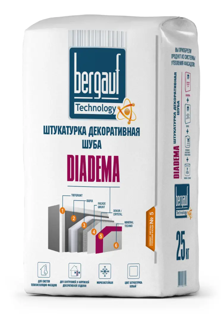 Изображение товара Штукатурка декоративная Bergauf Diadema шуба 2.5-3.0 мм 25 кг