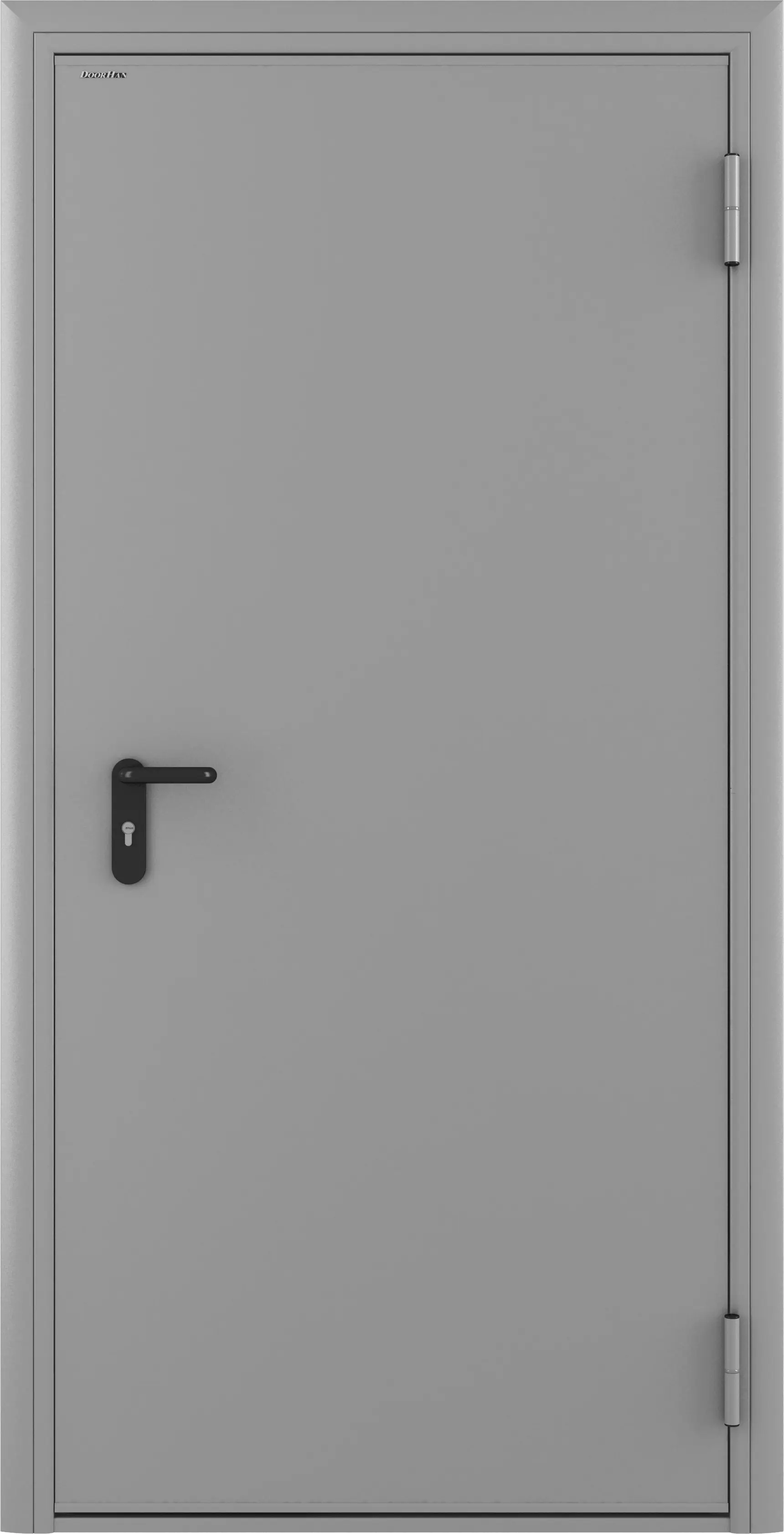 Изображение товара Дверь техническая 880x2050 мм правая цвет светло-серый RAL7035