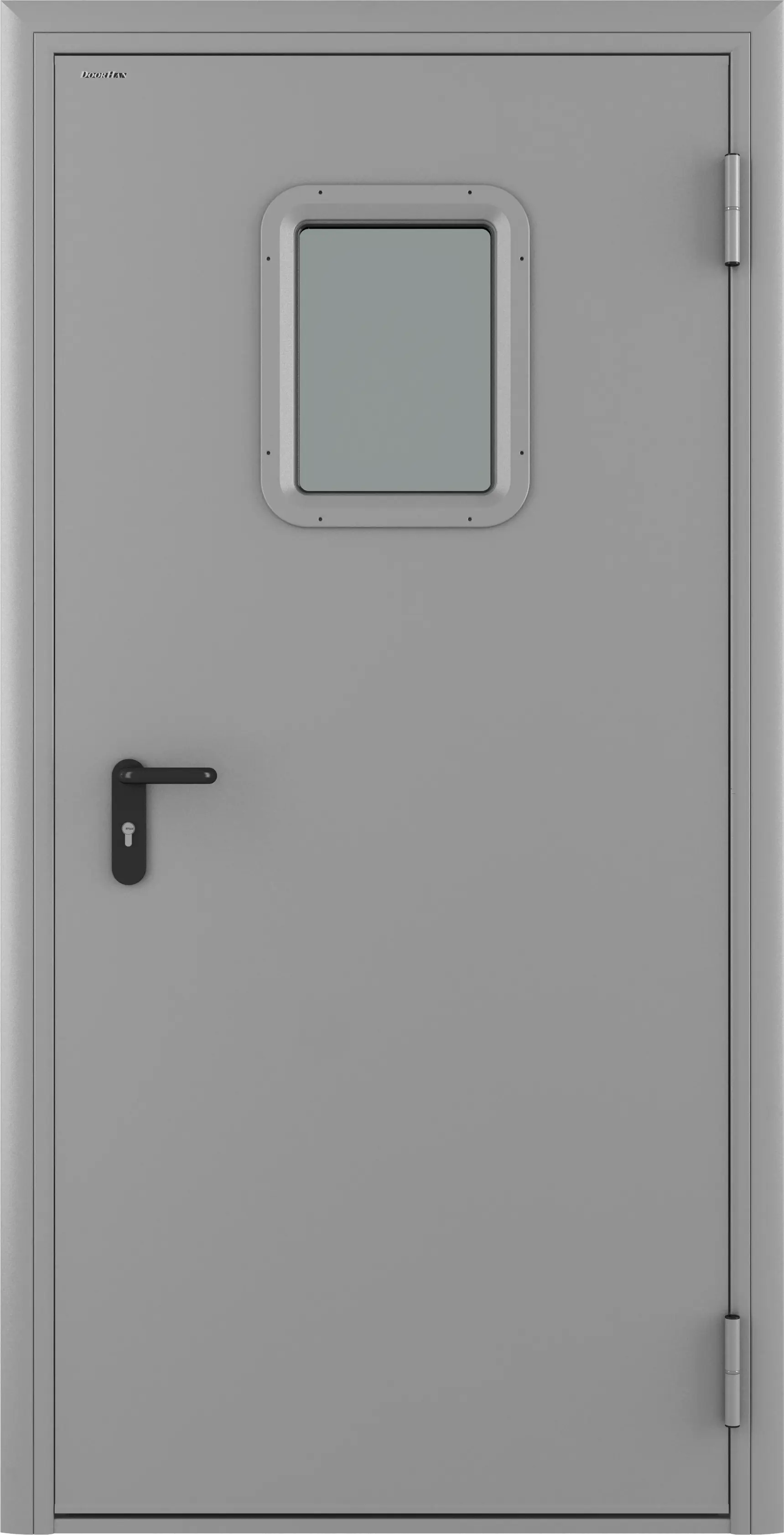 Изображение товара Техническая дверь DOORHAN остекленная 980x2050 мм правая светло-серая