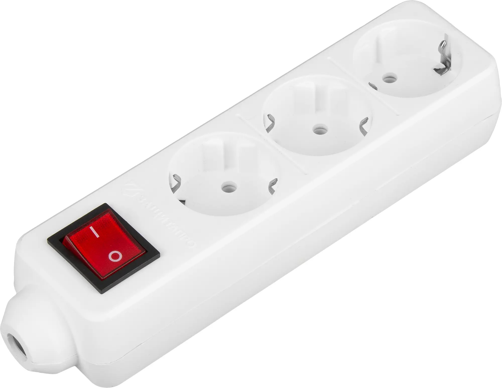 Изображение товара Колодка для удлинителя Защита Про 3 розетки с заземлением 3500 Вт белый