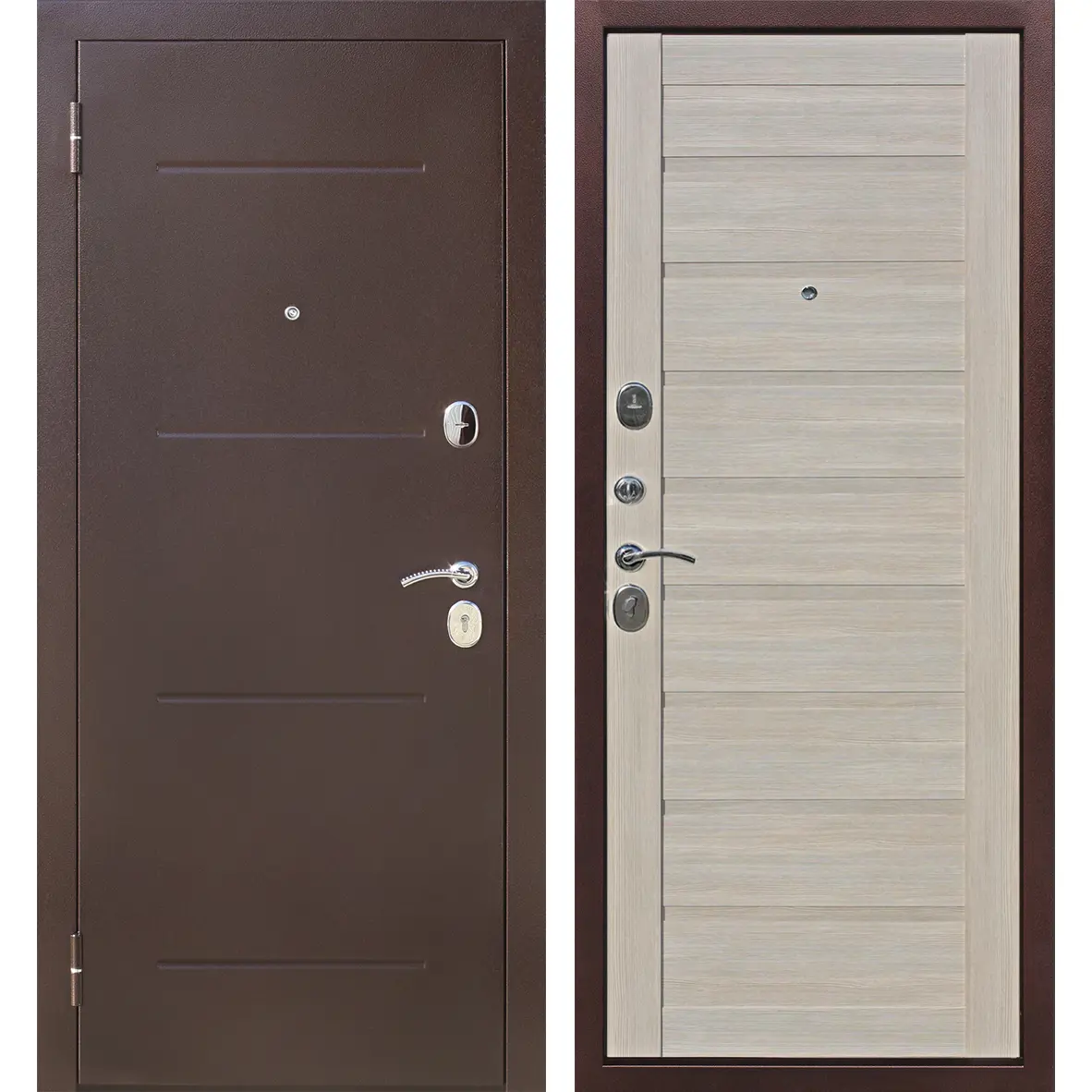 Изображение товара Металлическая входная дверь Ницца 96 см левосторонняя с двумя замками Россия