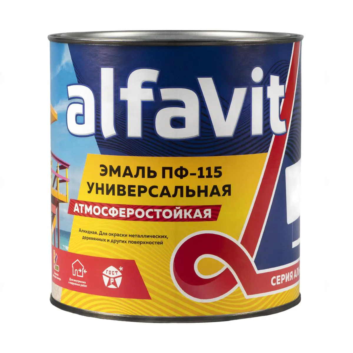 Изображение товара Эмаль Новоколор глянцевая Alfavit Альфа Пф-115 черная 2.7 кг