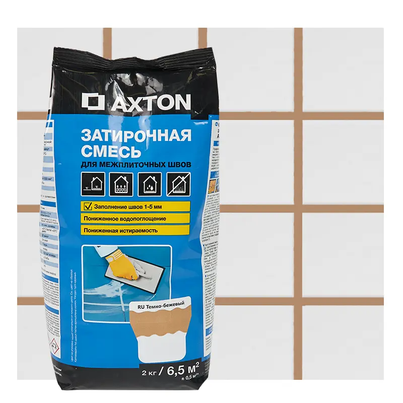 Изображение товара Затирка цементная Axton А.330 2 кг темно-бежевый зимостойкая водостойкая