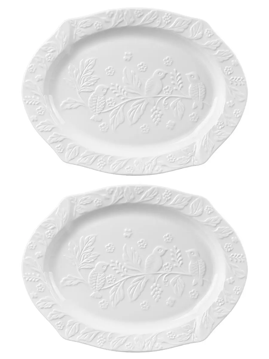 Изображение товара Фарфоровый набор блюд "Птички на ветке" 2 шт. ELAN GALLERY 25, 5х19 см