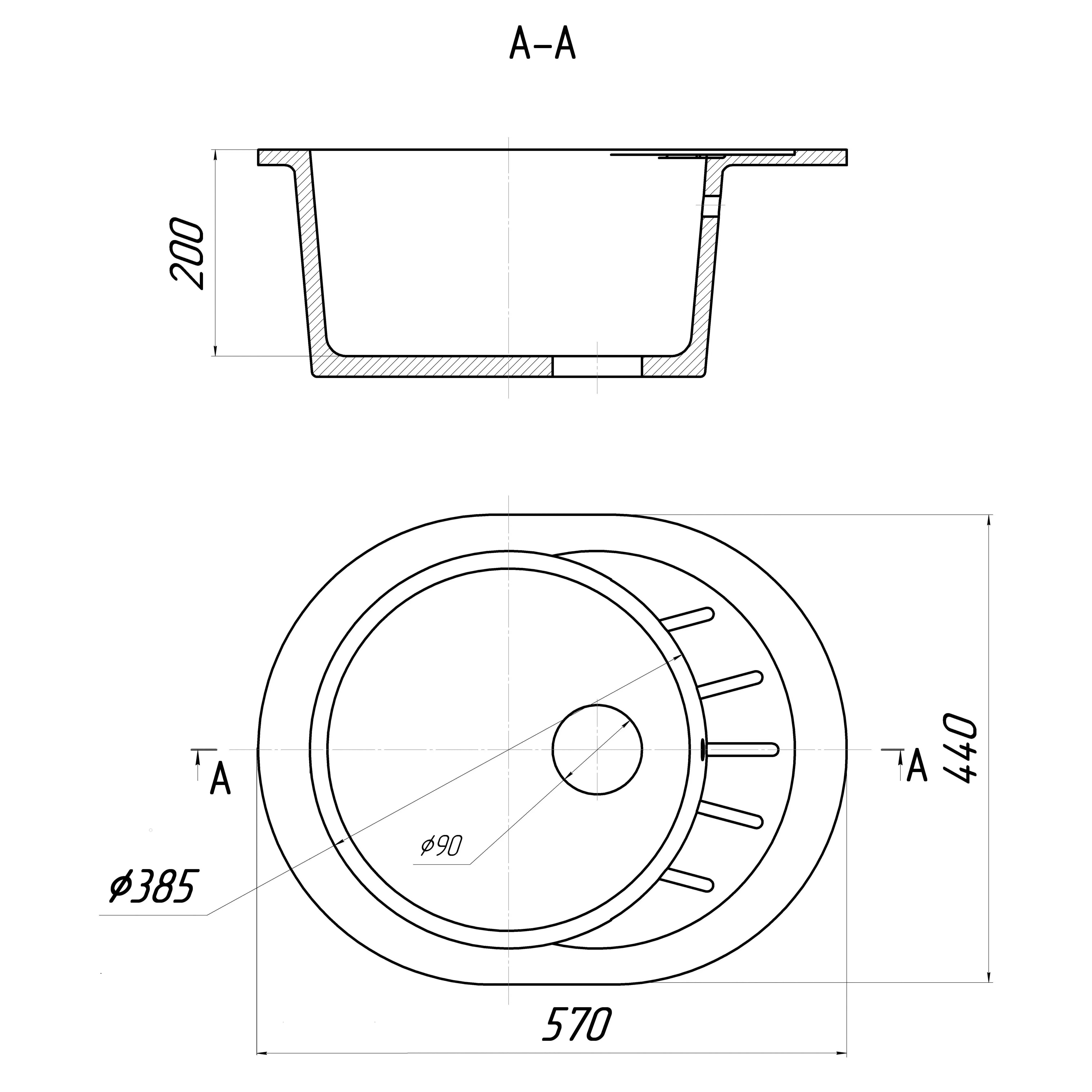 Изображение товара Мойка для кухни из искусственного камня Gerhans A03-23 Терракотовая 570х440мм