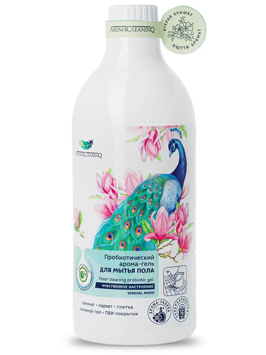 Изображение товара Пробиотический арома - гель AromaCleaninQ для мытья пола Чувственное настроение 0.75 л