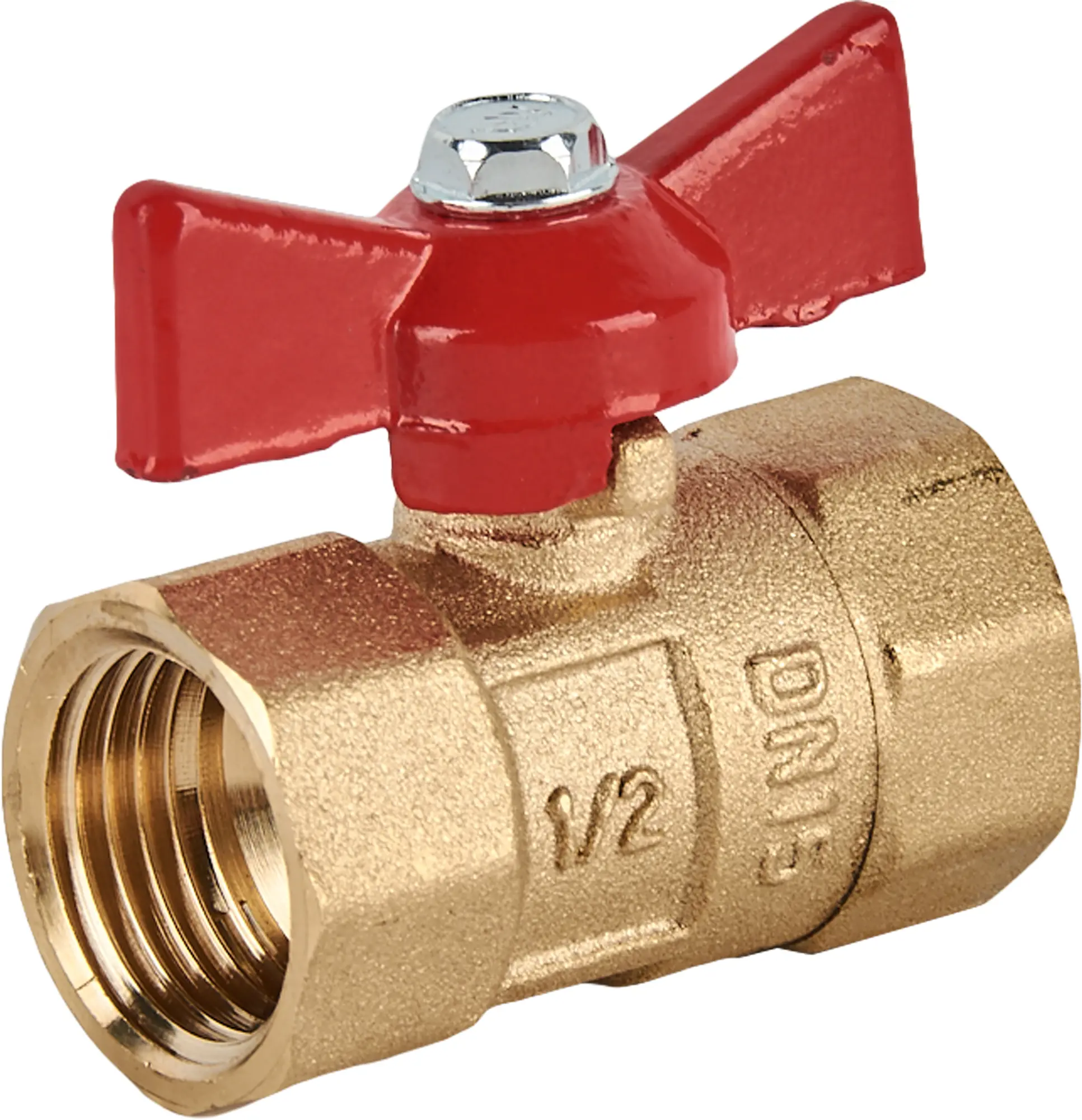 Изображение товара Кран шаровой прямой Галлоп DN11 PN24 1/2 ВР латунь ручка бабочка