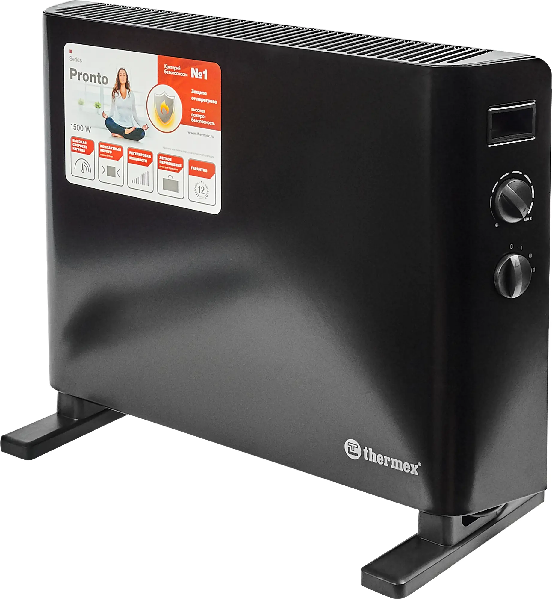 Изображение товара Конвектор электрический Thermex Pronto 1500M Black механический термостат черный