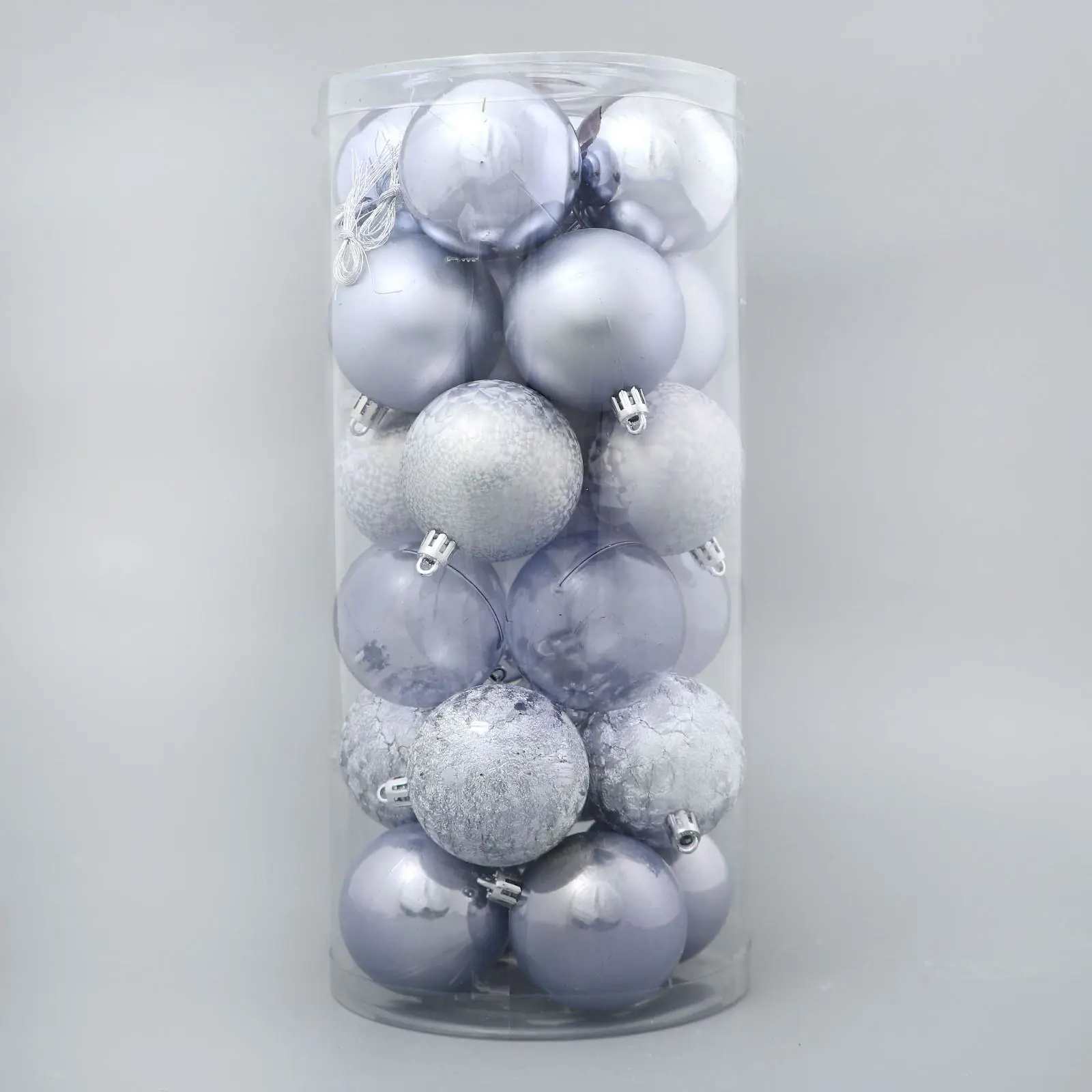 Изображение товара Набор елочных шаров Зимнее волшебство 4250876 6 см пластик синий 24 шт