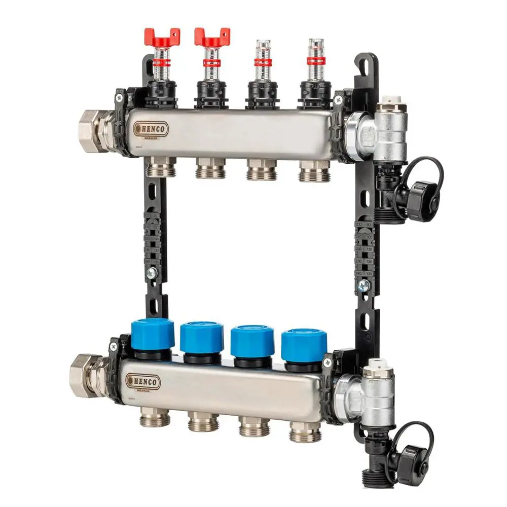 Изображение товара Коллекторная группа Henco 1" - 4 x 3/4", нержавеющая сталь