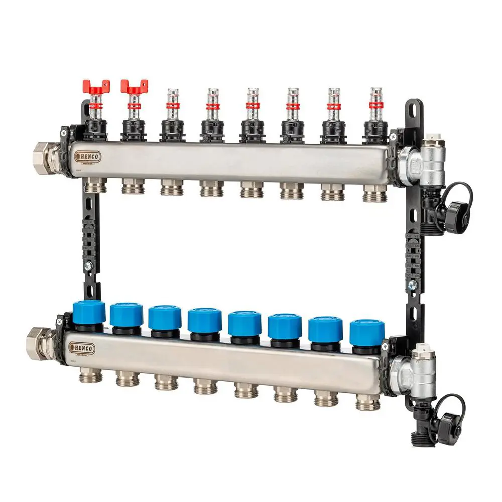 Изображение товара Коллекторная группа Henco 1" - 8 x 3/4", нержавеющая сталь