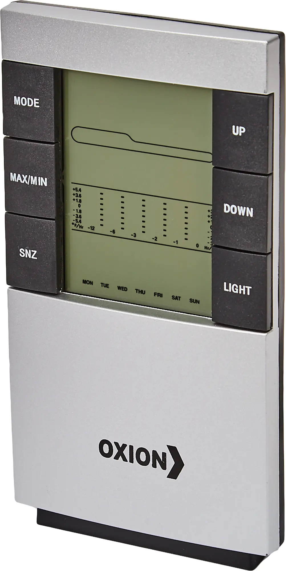 Изображение товара Метеостанция Oxion OTM379 комнатная с подсветкой, будильник и лунные фазы