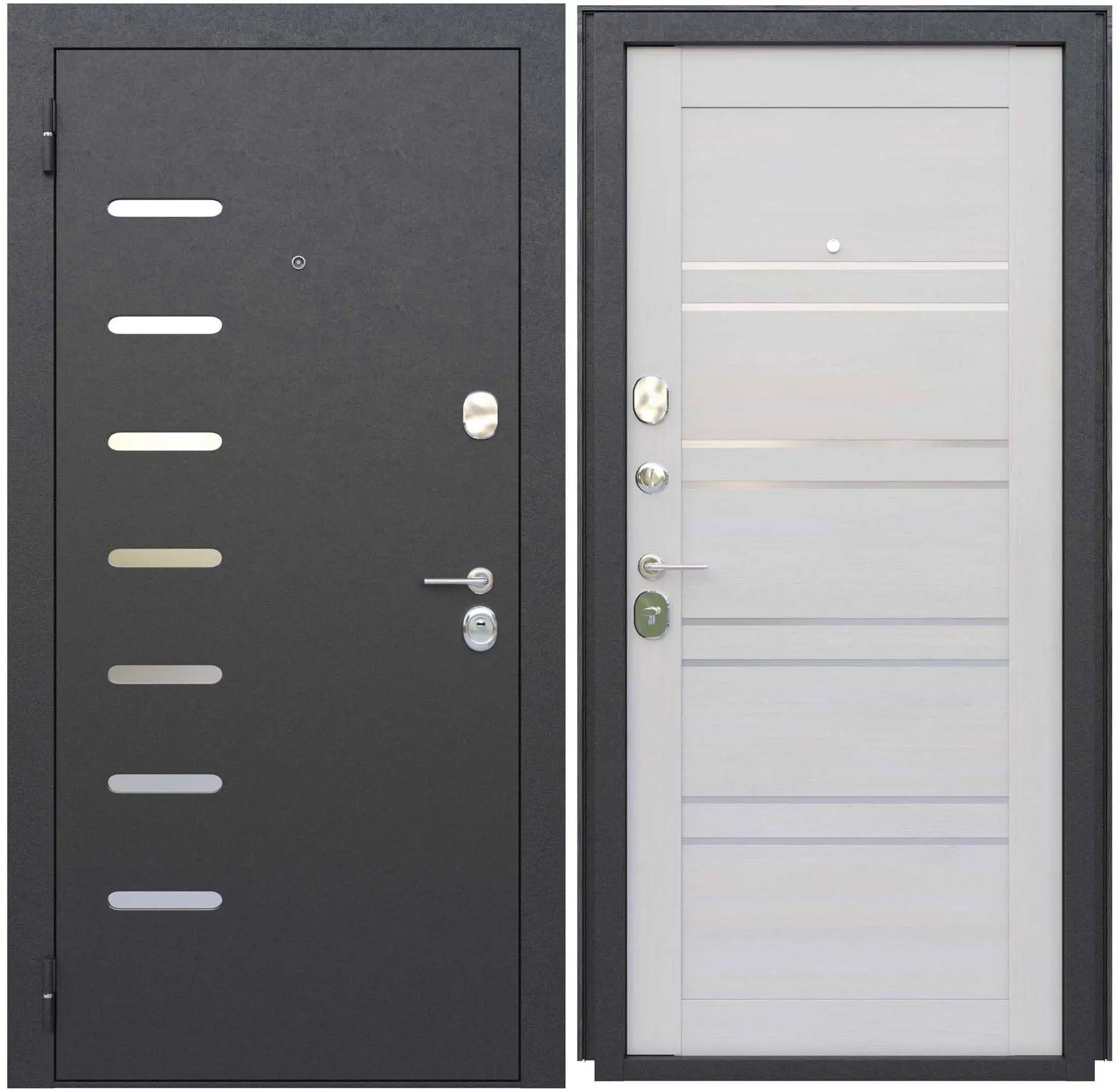 Изображение товара Входная металлическая дверь Техно 1032, левая, Астана Эш Уайт, 960 мм, FERRONI