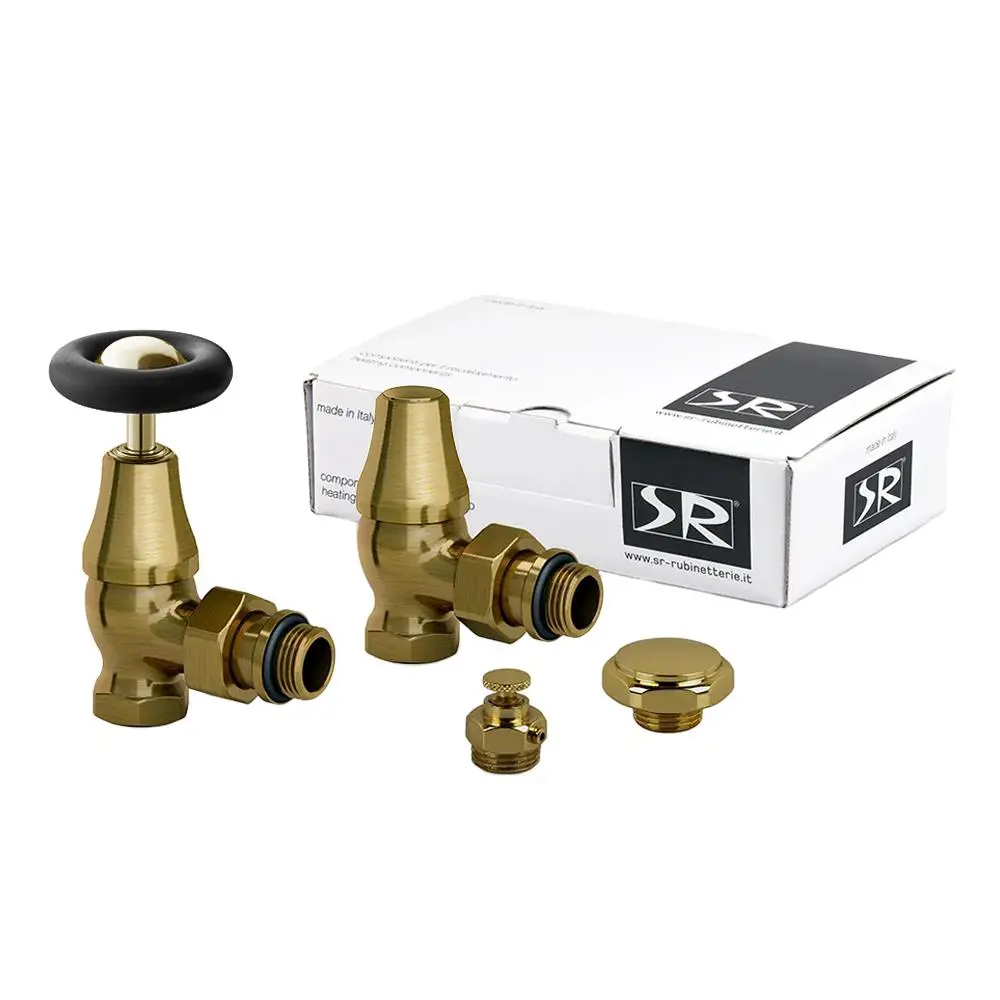 Изображение товара Комплект терморегулирующий угловой SR Rubinetterie серия Old Style 1/2 бронза
