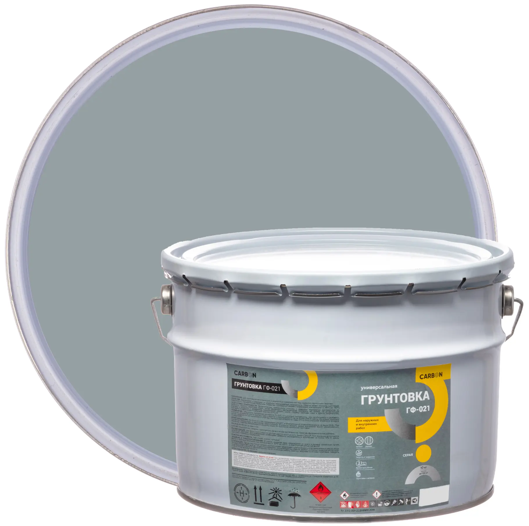 Изображение товара Грунтовка ГФ-021 Carbon серого цвета 7л для металла и дерева