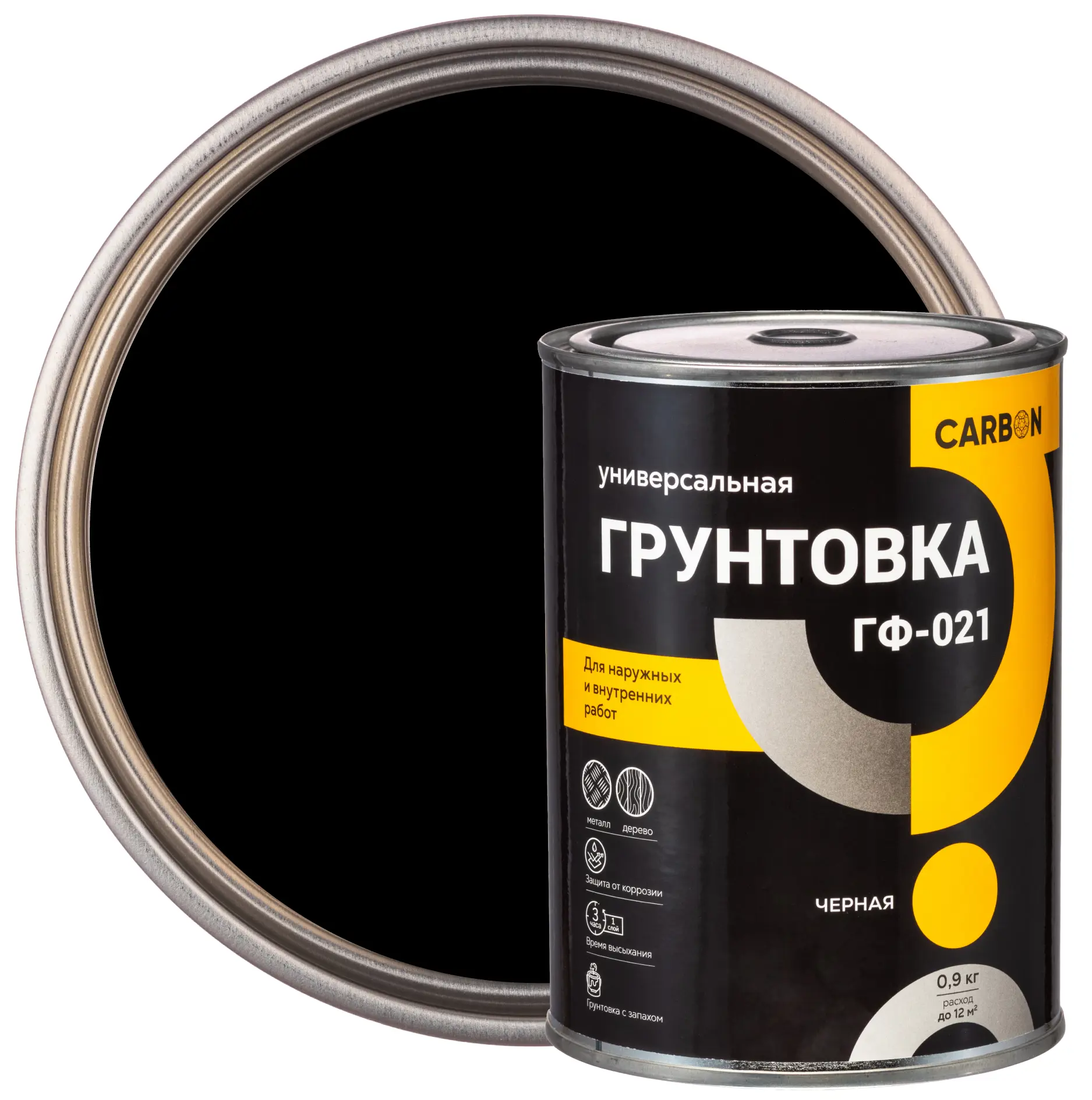 Изображение товара Грунтовка ГФ-021 Carbon черная 0.9 кг