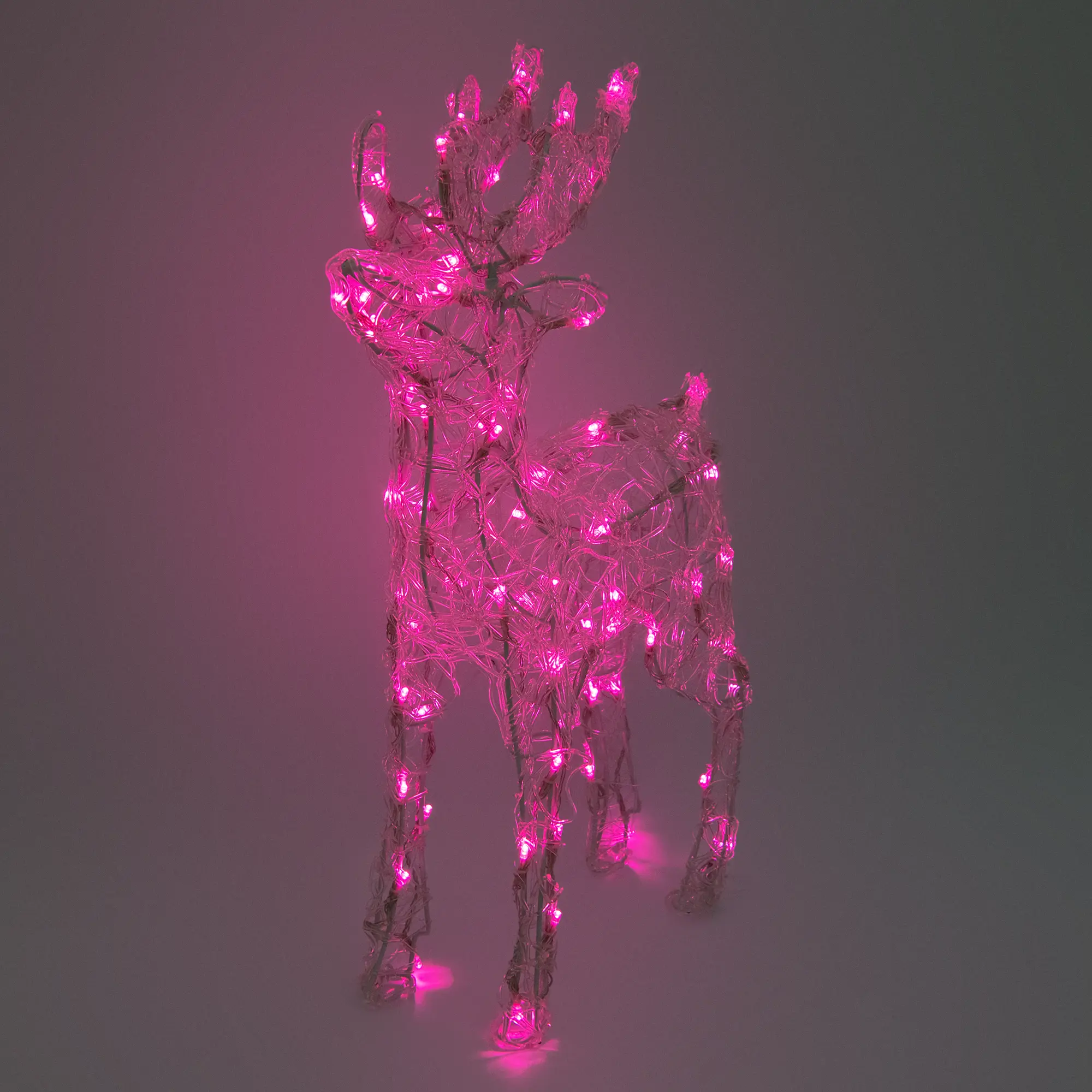 Изображение товара Фигура садовая светодиодная Christmas «Олень» h60 см свет розовый