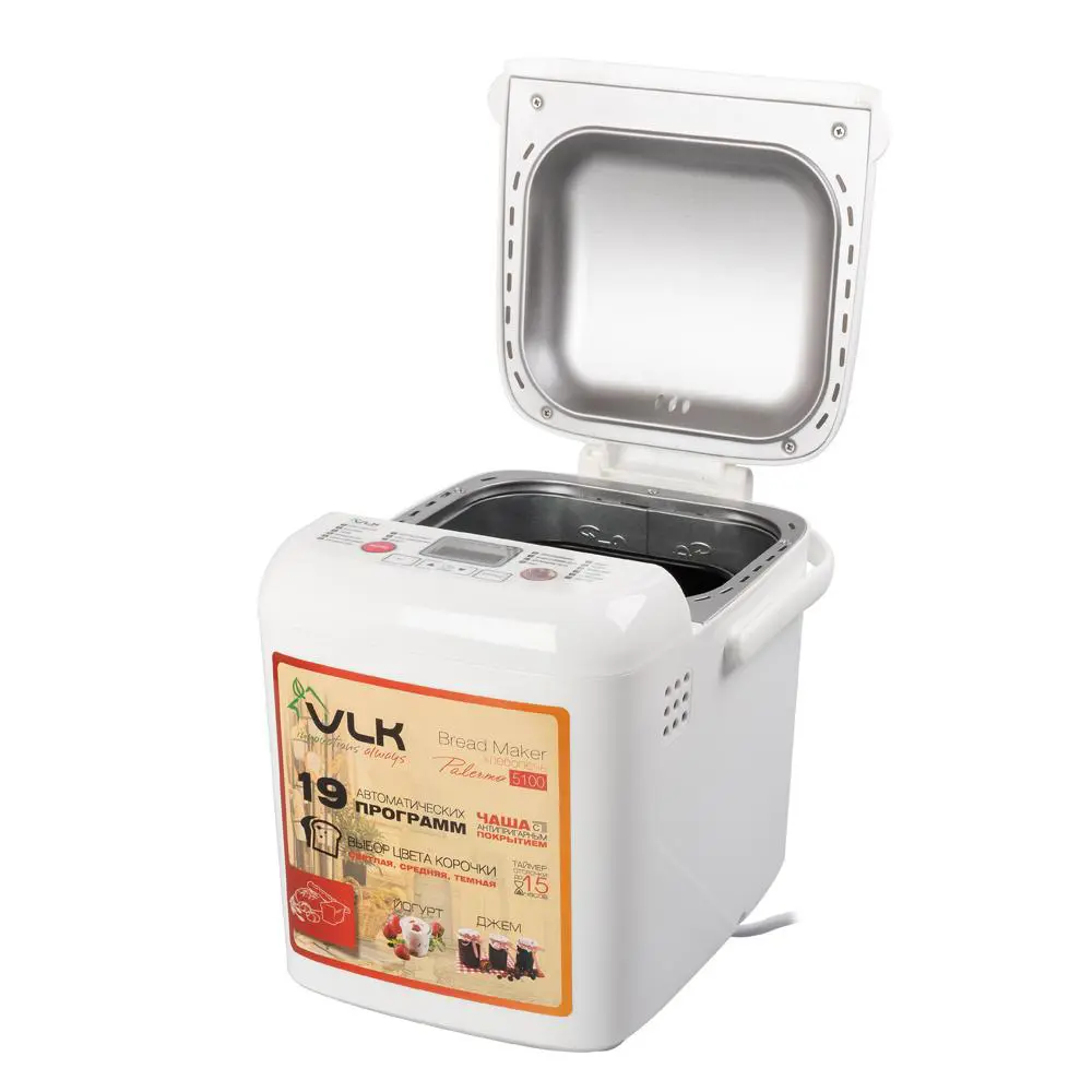 Изображение товара Хлебопечь Vlk Palermo 5100 19 программ цвет белый