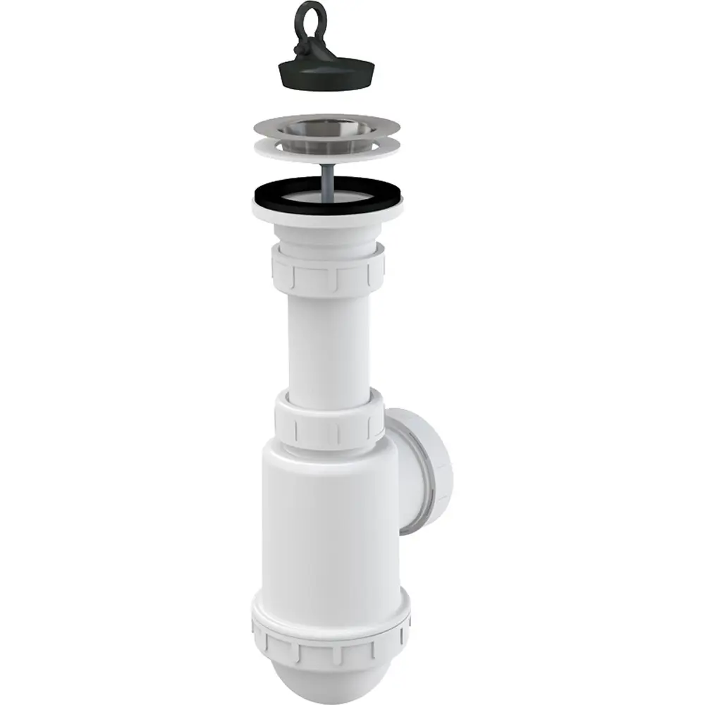 Изображение товара Сифон для кухонной мойки ALCAplast A441-DN50/40 с нержавеющей решеткой