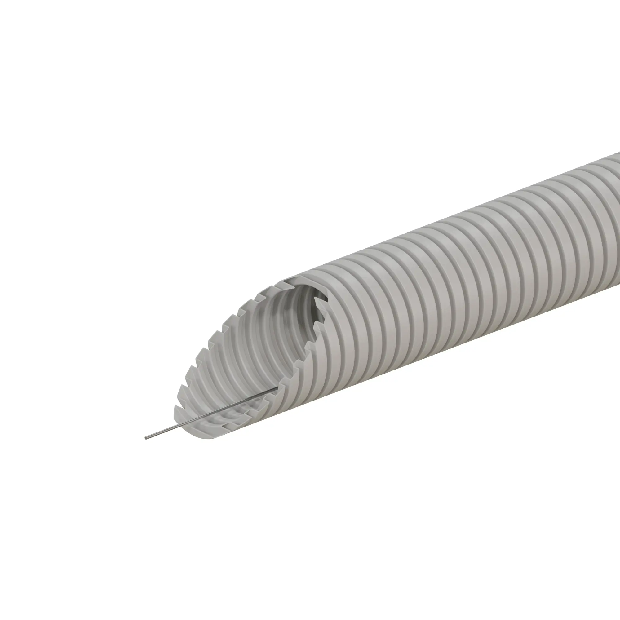 Изображение товара Гофрированная труба Экопласт D40 мм длина 20 м из ПВХ серого цвета