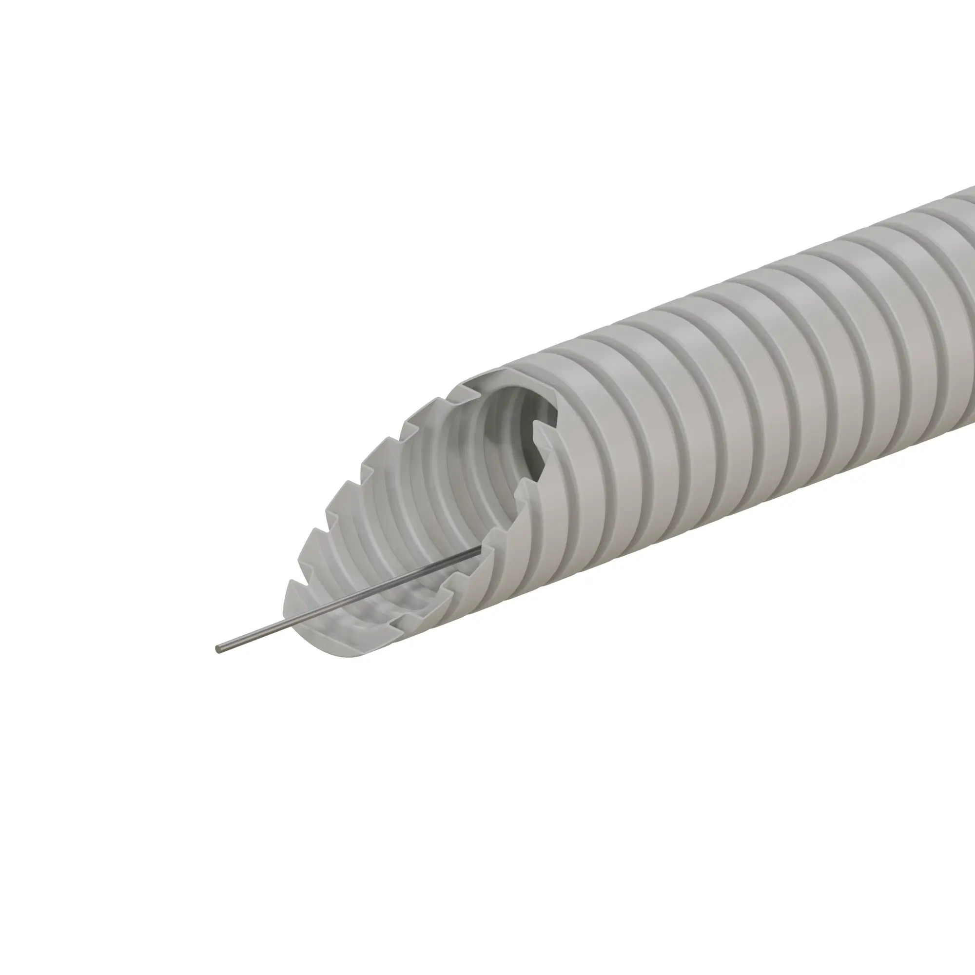 Изображение товара Труба гофрированная Экопласт D25 мм 50 м ПВХ тяжелая серого цвета