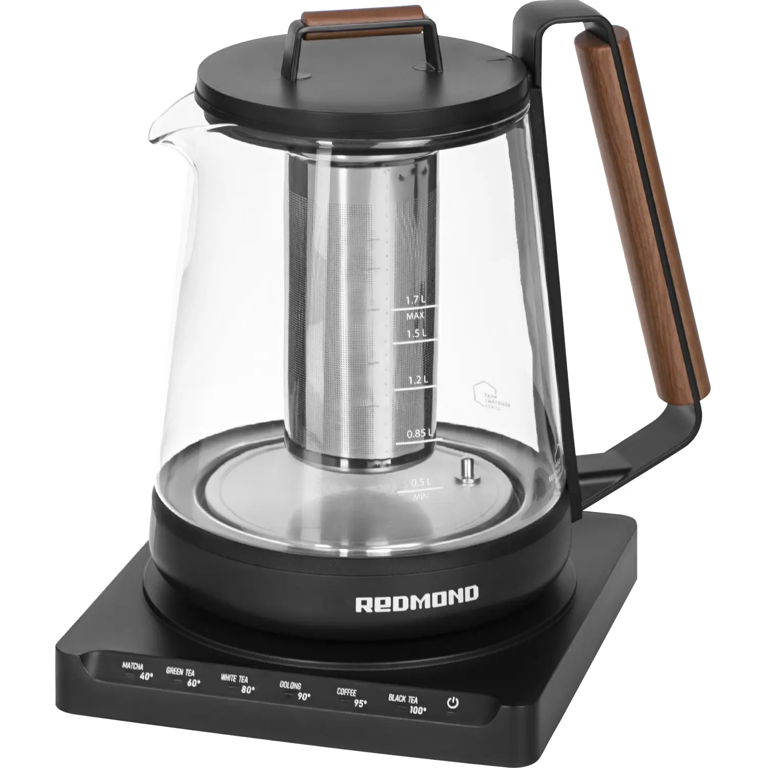 Изображение товара Чайник REDMOND RK-G1308D, Черный с деревом