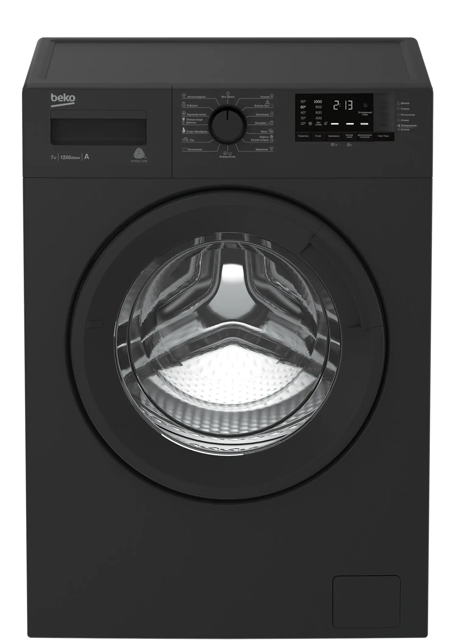 Изображение товара Стиральная машина Beko WDN73612XAA 60x84x45 см, 7 кг, цвет антрацит