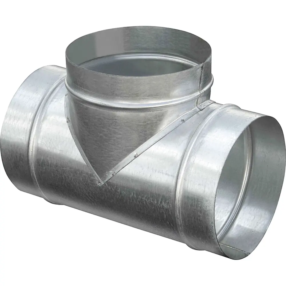 Изображение товара Тройник круглый ф100/ф100/ф100 мм оцинкованная сталь 0.5 мм