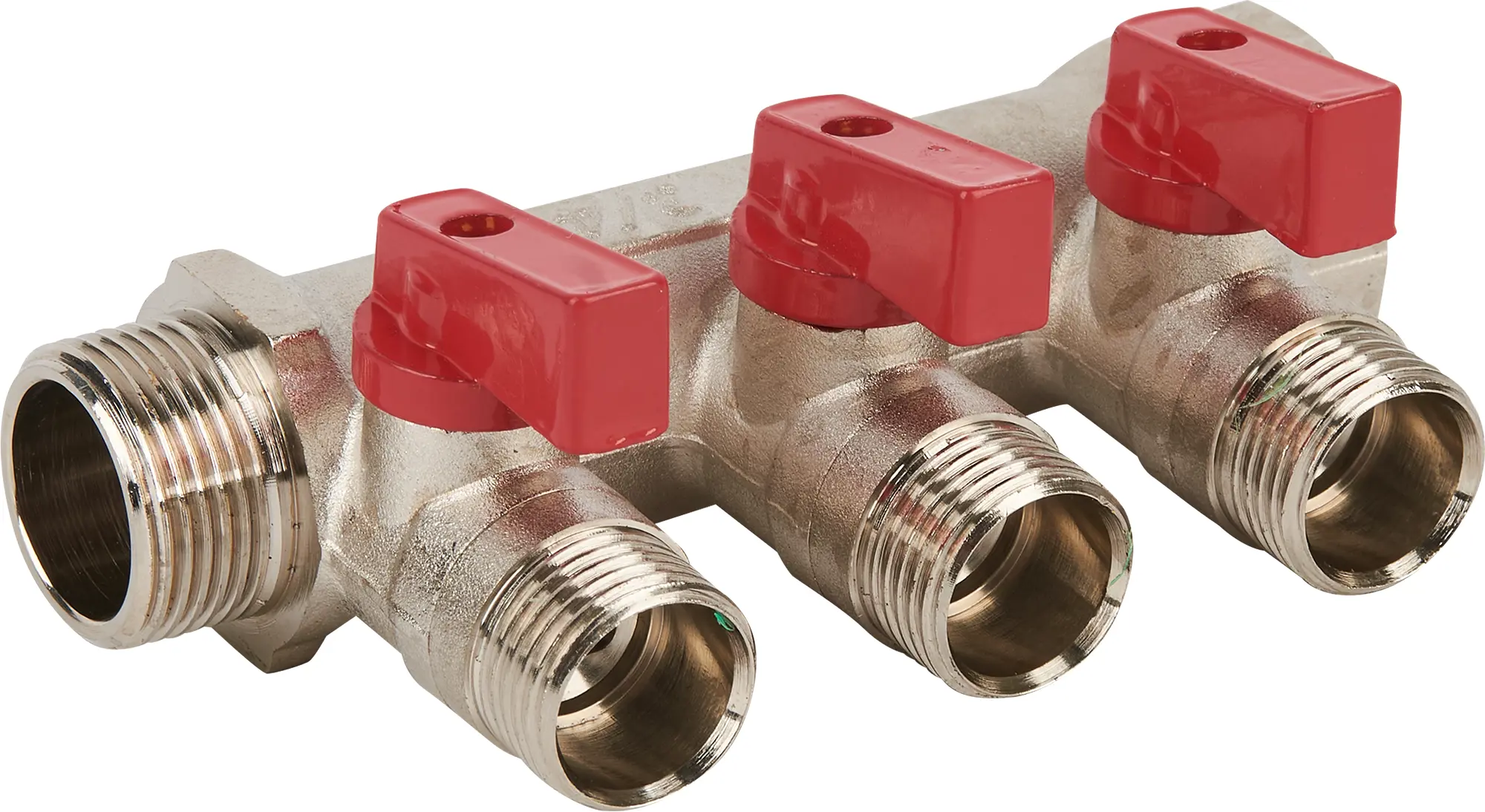 Изображение товара Коллектор Euros на 3 выхода 3/4x1/2 латунь для систем отопления водоснабжения