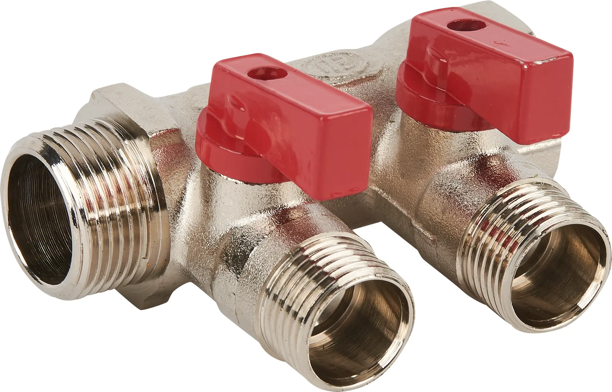 Изображение товара Коллектор Euros на 2 выхода латунь 3/4"x1/2" для водоснабжения