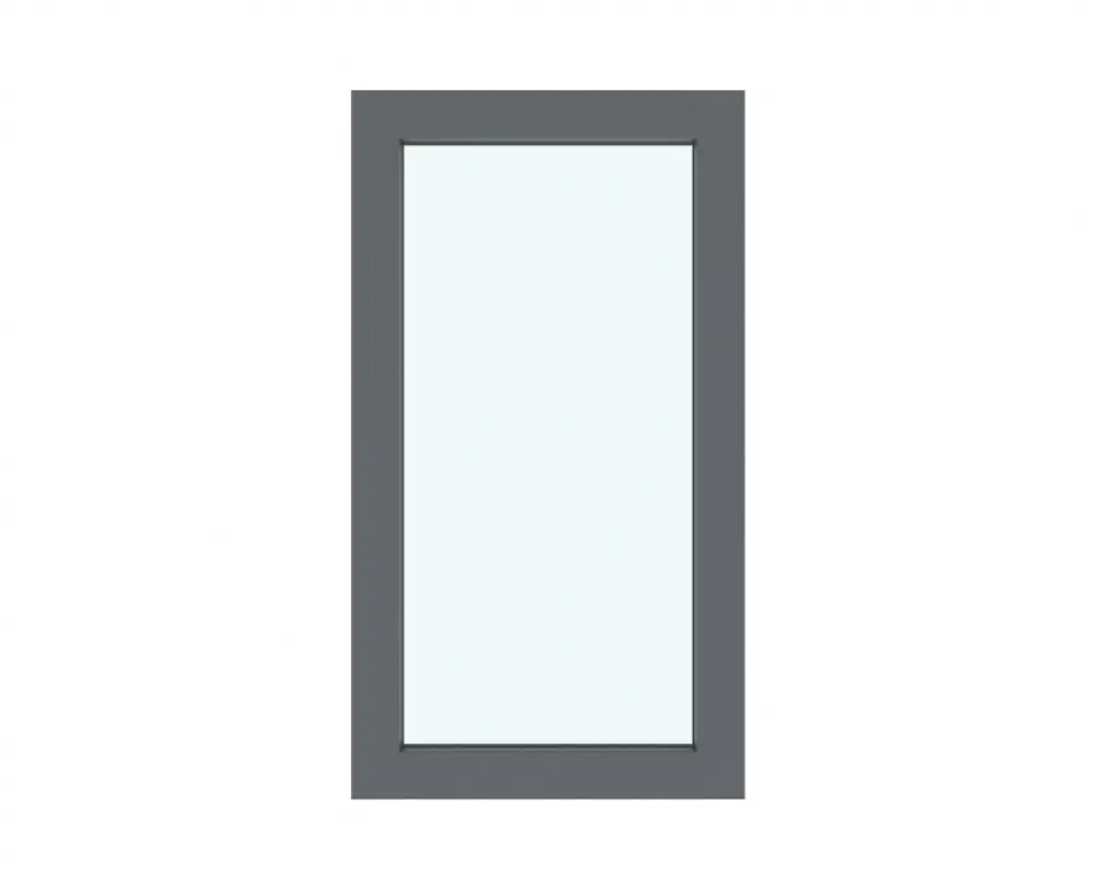 Изображение товара Окно ПВХ глухое 90х50см Wintech Isotech 530 двухкамерный стеклопакет Серый антрацит