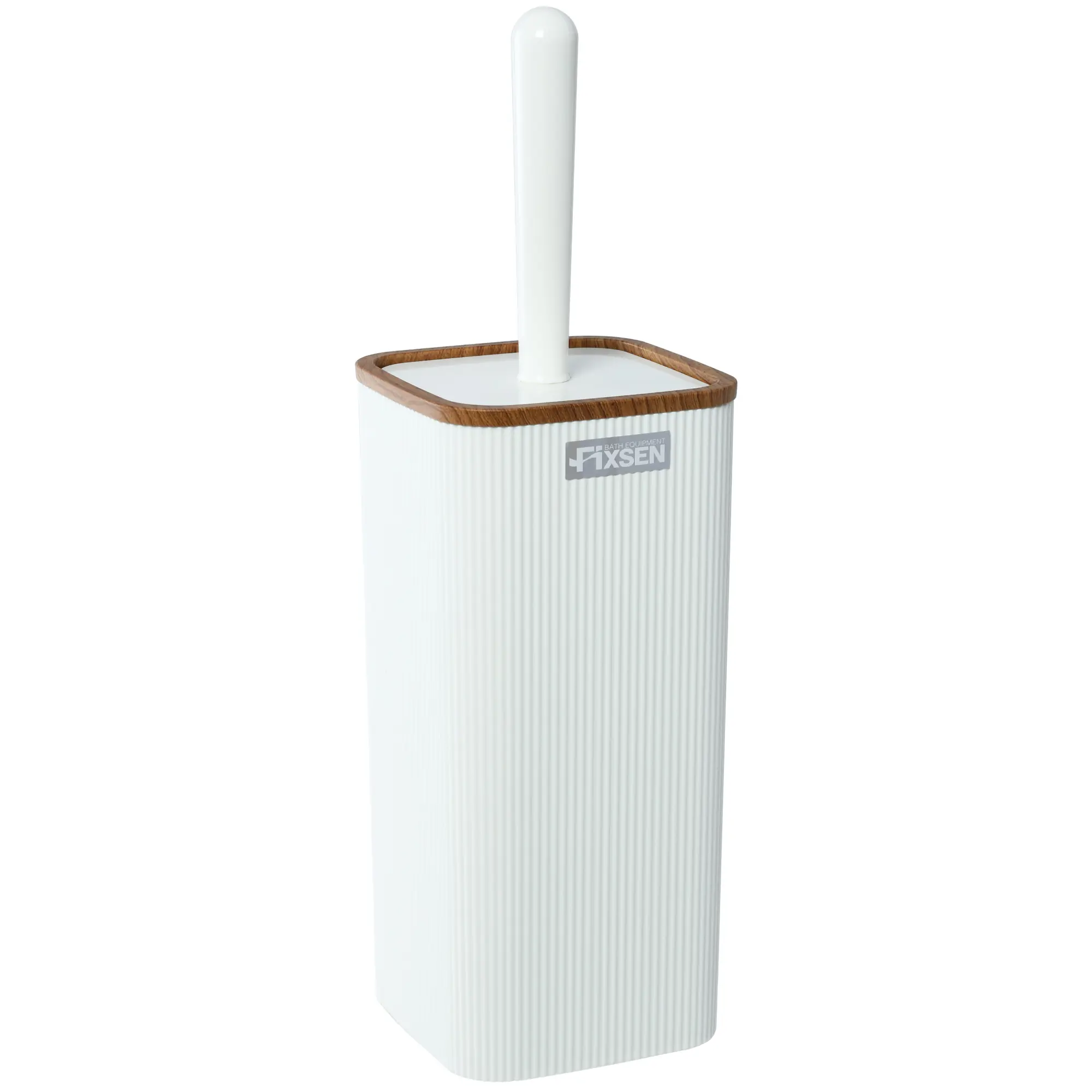 Изображение товара Ершик напольный Fixsen White Wood пластиковый белый для унитаза