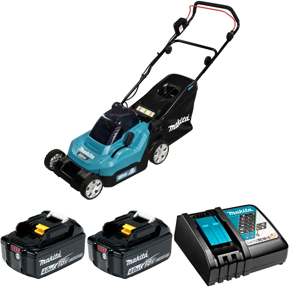 Изображение товара Газонокосилка аккумуляторная Makita DLM382RM2 DLM382 36 В 38 см АКБ и ЗУ в комплекте