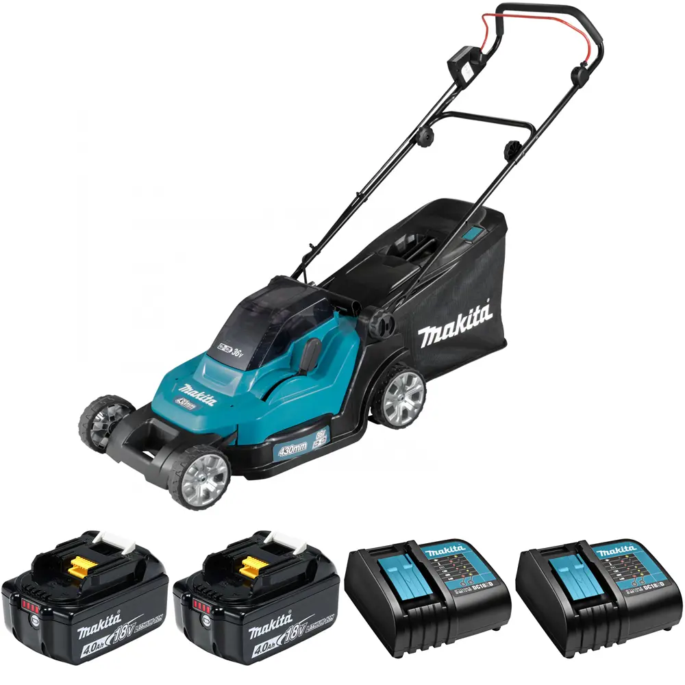 Изображение товара Газонокосилка аккумуляторная Makita DLM432CM2 DLM432 36 В 43 см АКБ и ЗУ в комплекте