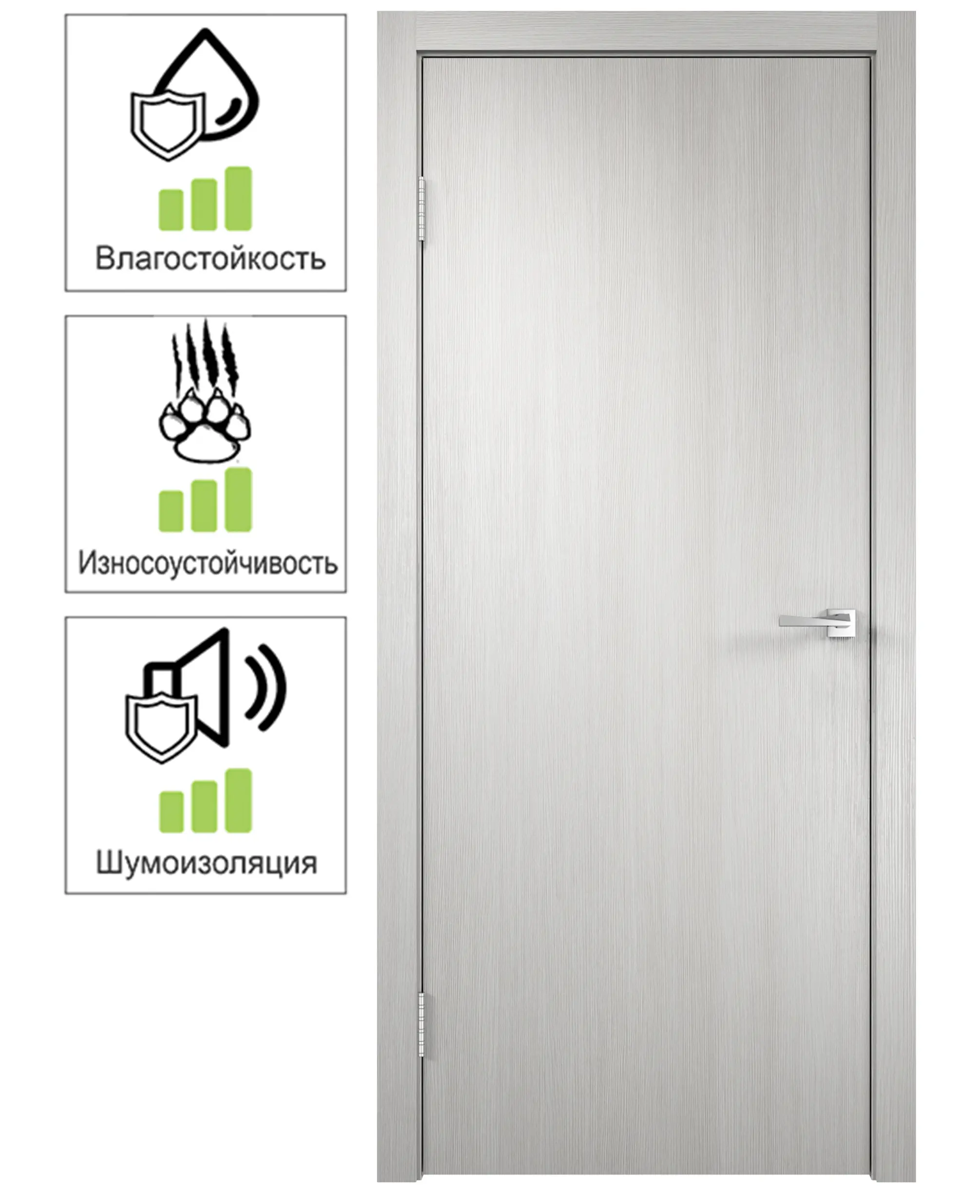 Изображение товара Дверной блок глухой ПВХ Smart М8 левый 742x2038 мм цвет дуб белый (с фурнитурой)