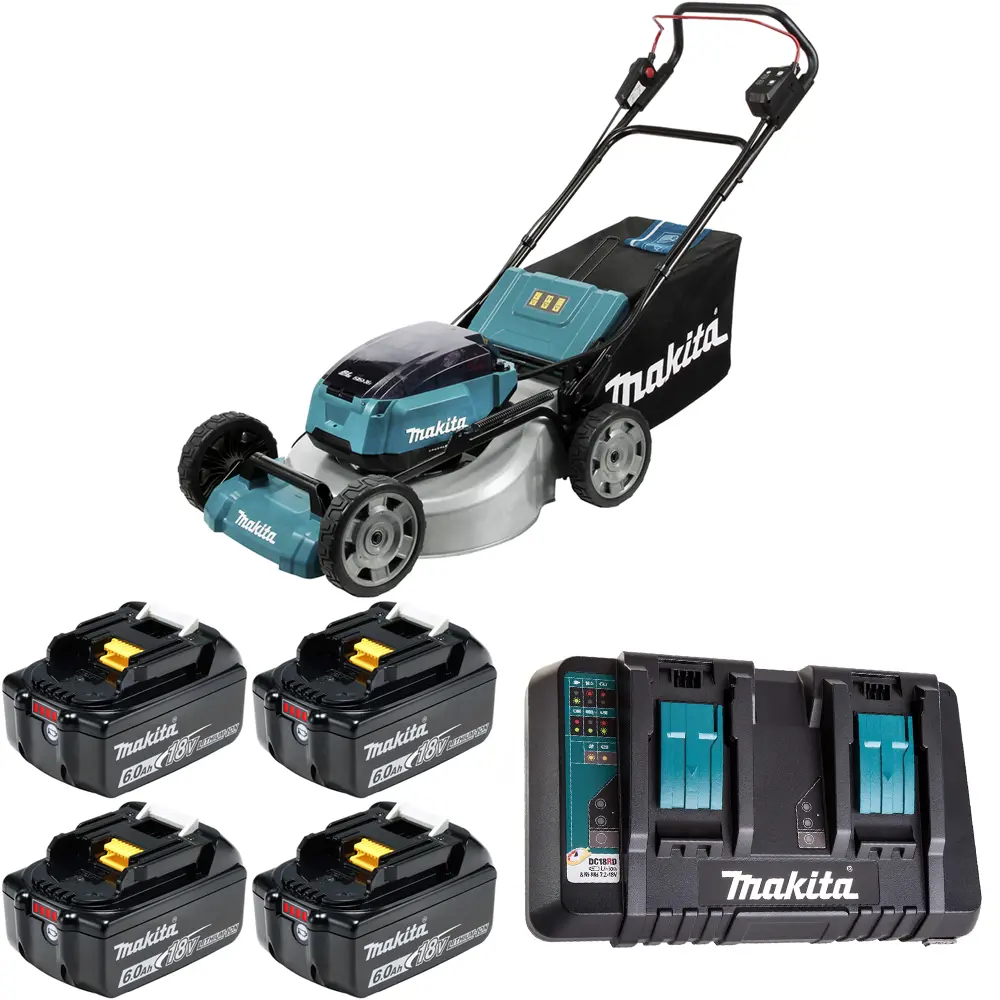 Изображение товара Газонокосилка аккумуляторная Makita DLM530PG4 DLM530 36В 53 см АКБ и ЗУ в комплекте