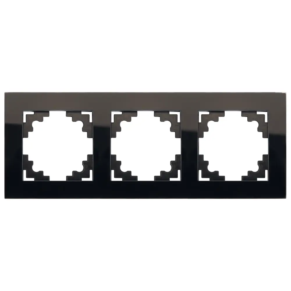 Изображение товара Рамка для розеток и выключателей Stekker Катрин черная 3 модуля