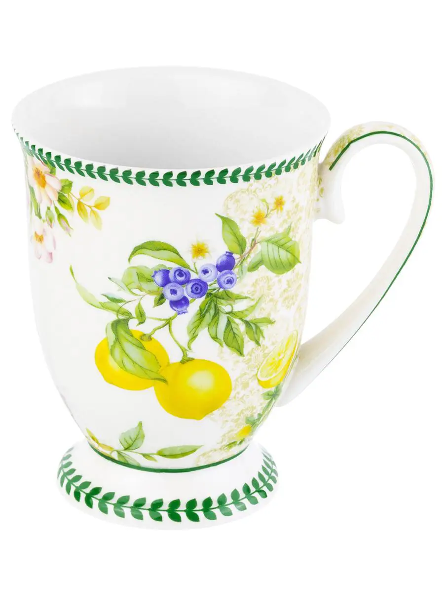 Изображение товара Кружка из фарфора 300 мл Elan Gallery серия Лимоны, белая