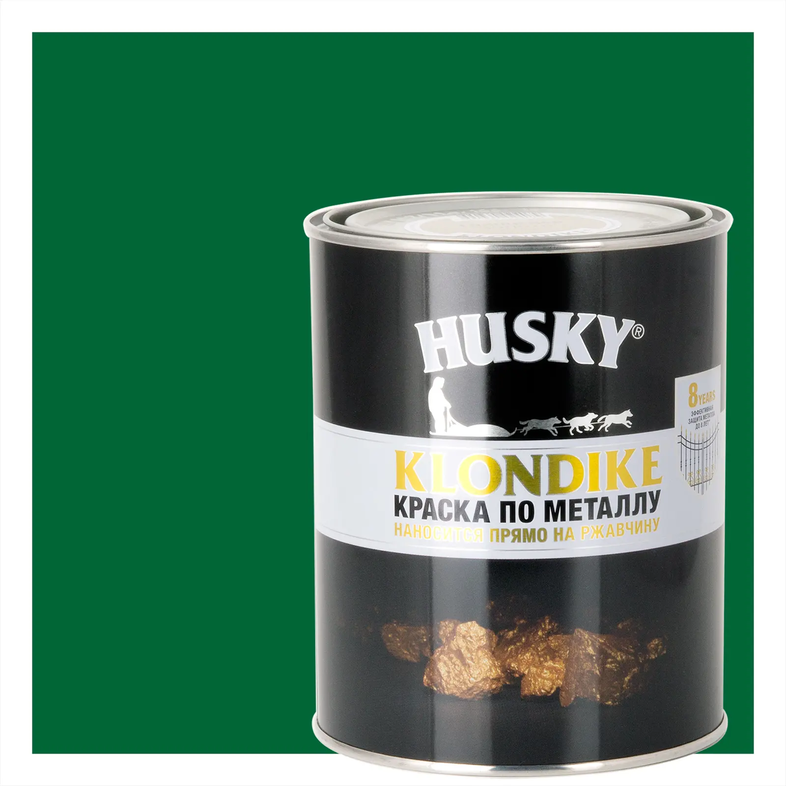 Изображение товара Краска по металлу Husky Klondike глянцевая Зеленая 0.9 л RAL 6002
