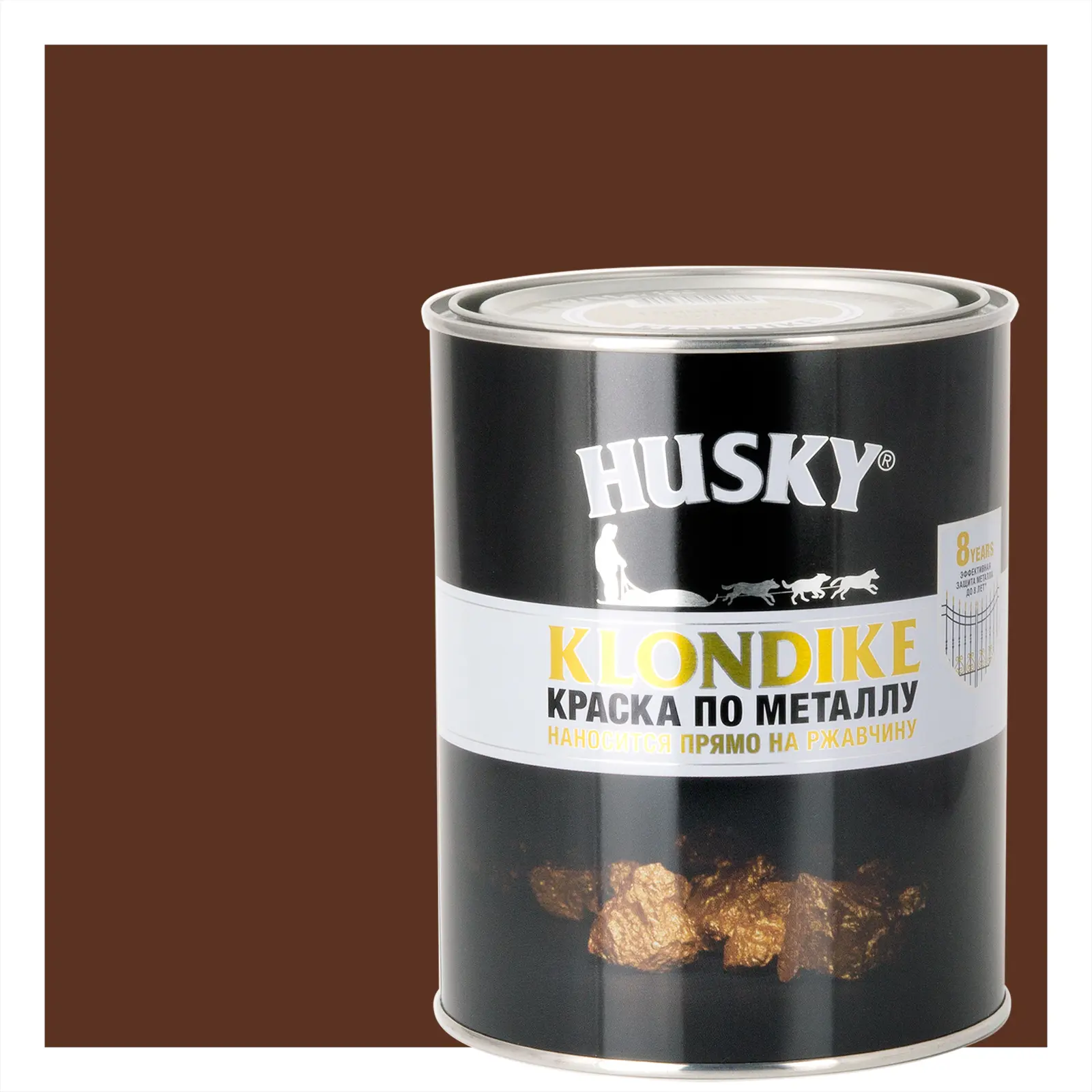 Изображение товара Краска по металлу Husky Klondike глянцевая коричневая 0.9 л RAL 8017